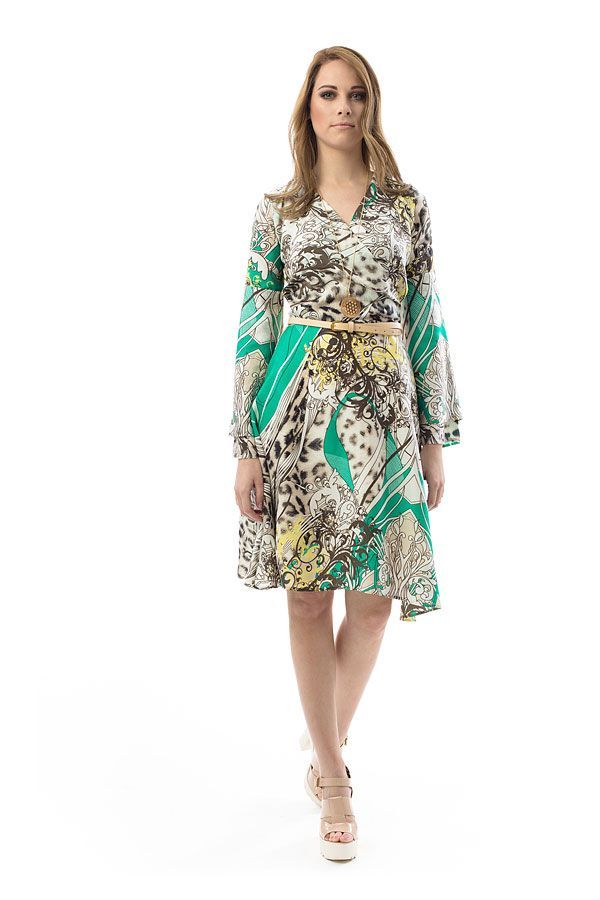 Bedrucktes Kleid in Wickeloptik