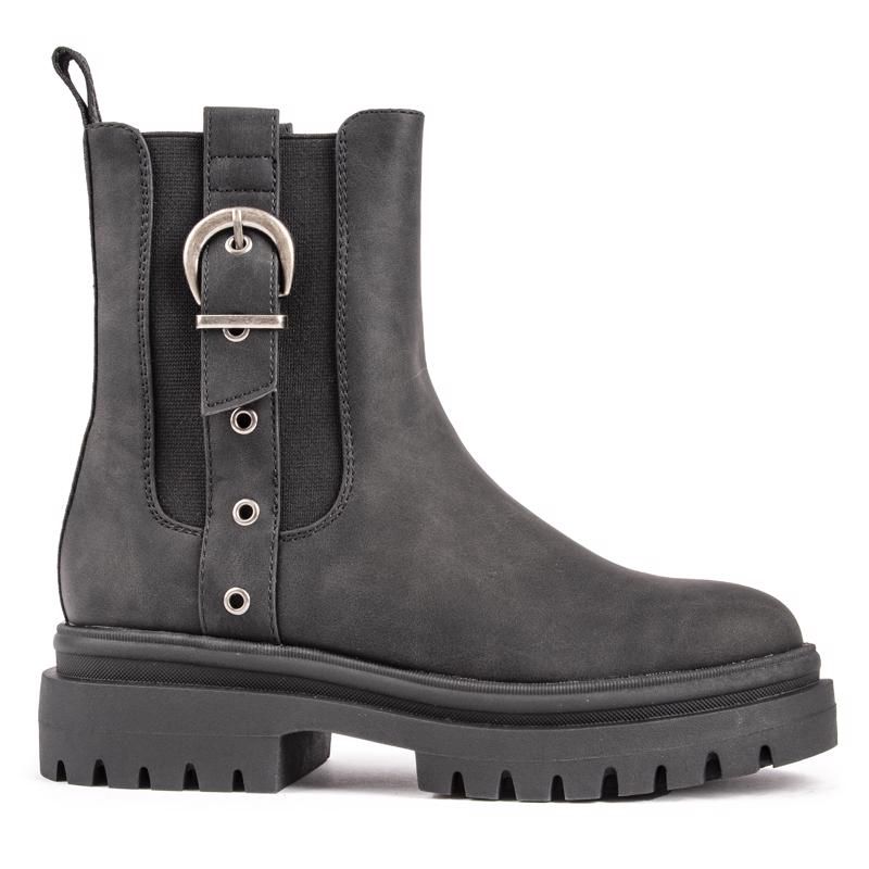 Klobige Mid-Boots mit Schnallendetail