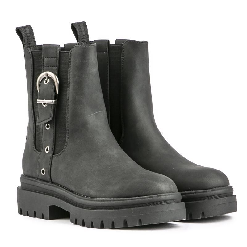 Klobige Mid-Boots mit Schnallendetail