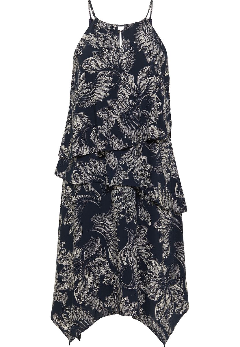 Geblümtes Midi-Kleid in Wickeloptik