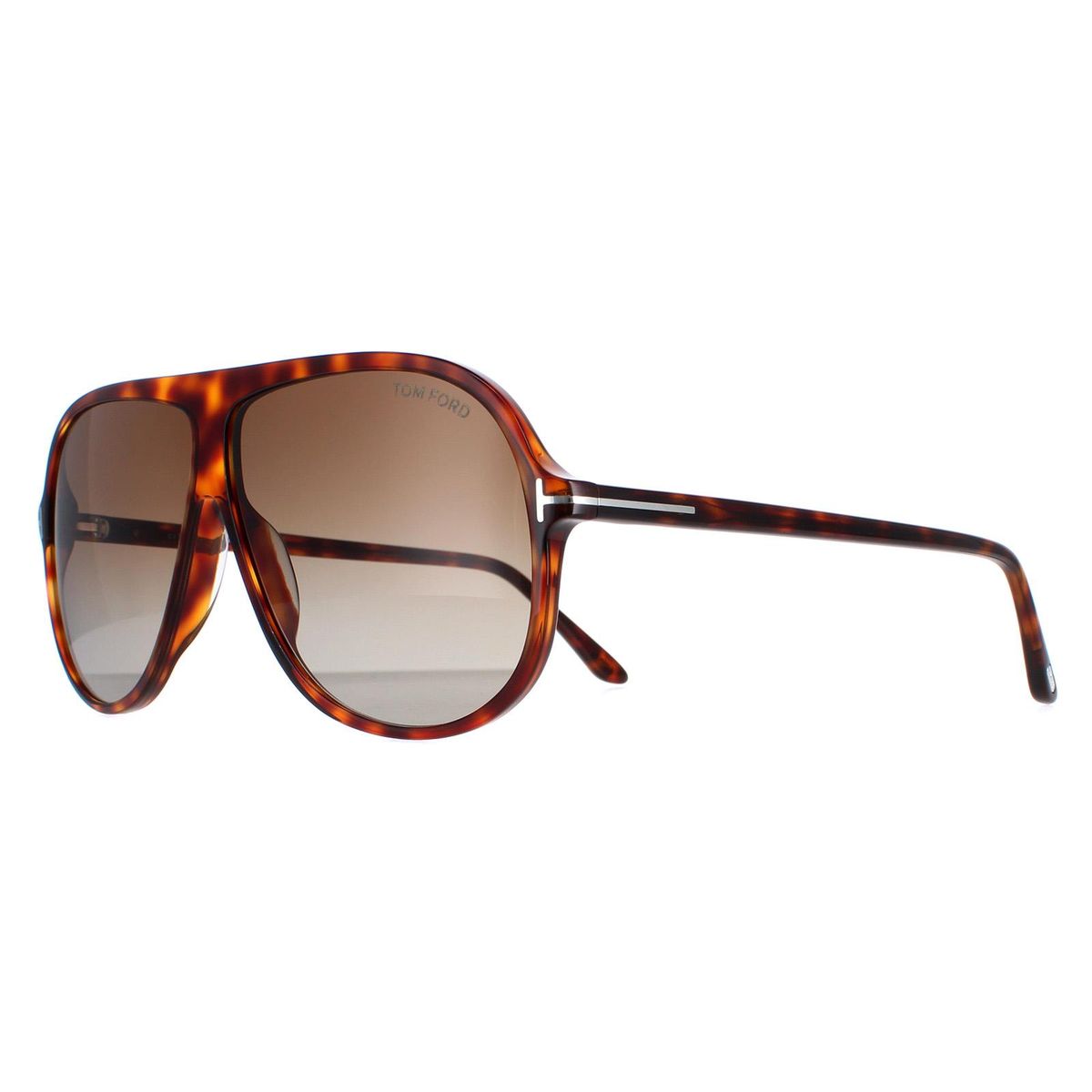 Oversized Shield-Sonnenbrille in Havanna