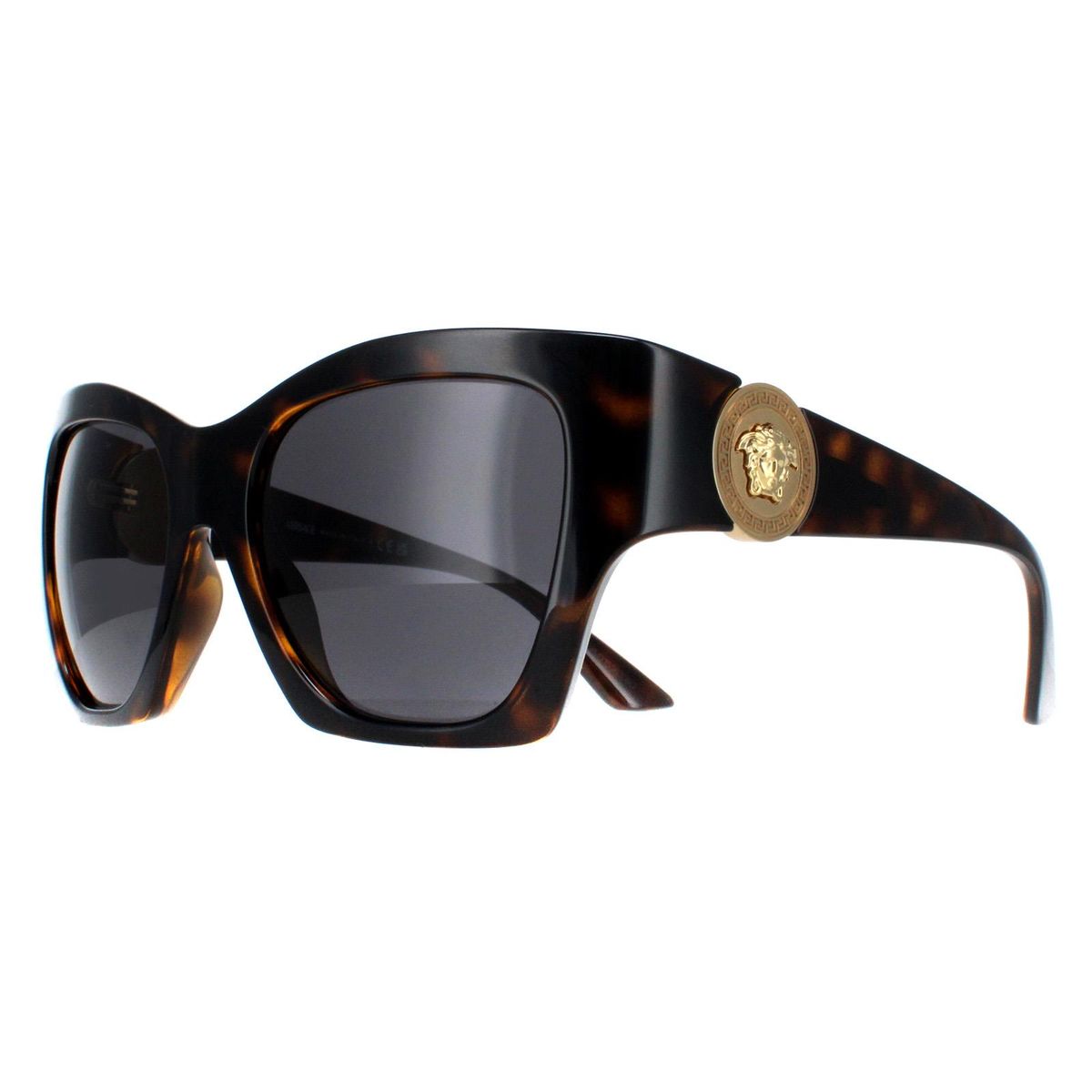 Oversized Tortoise-Sonnenbrille mit Medusa