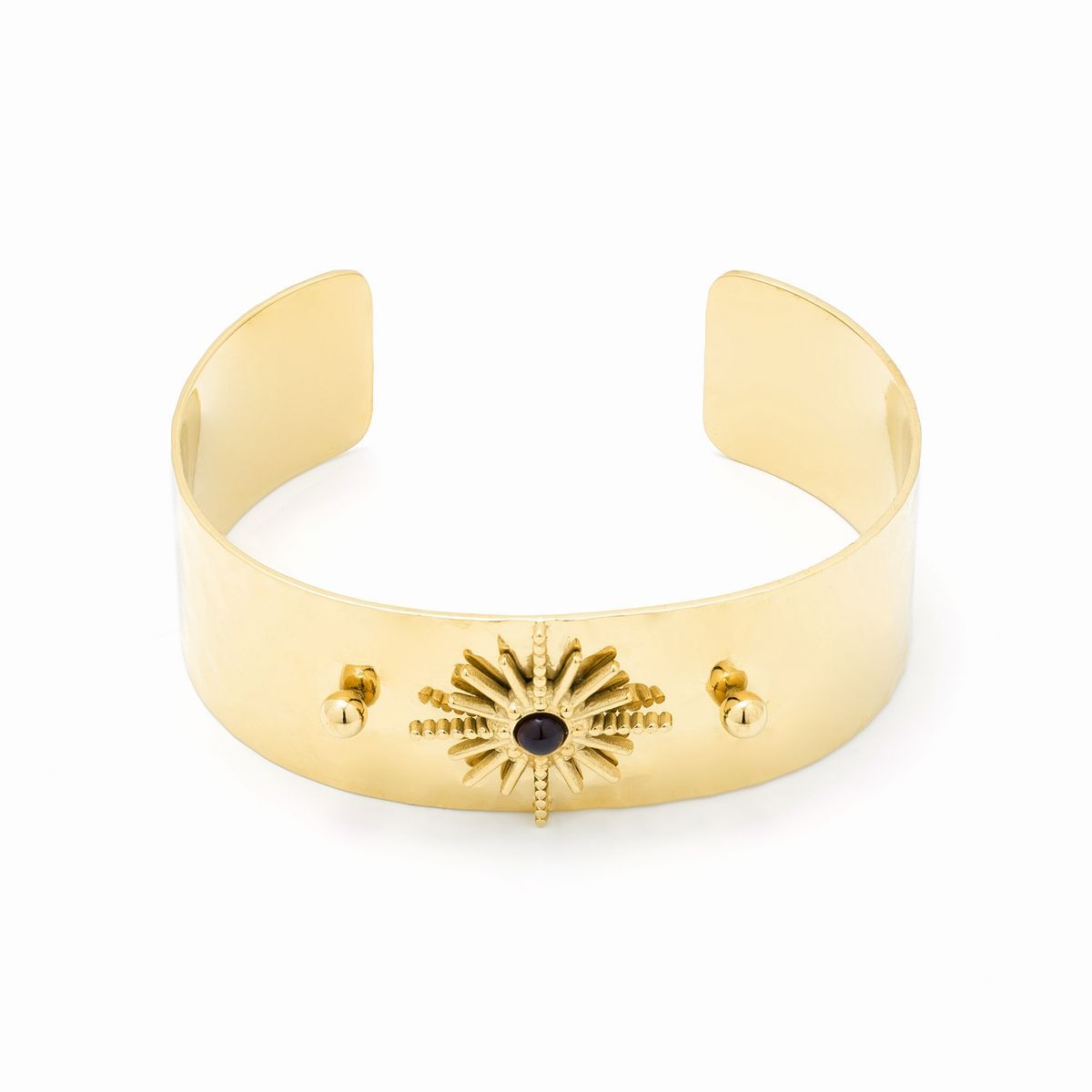 Onyx-Armreif mit Sonnenstrahl-Motiv