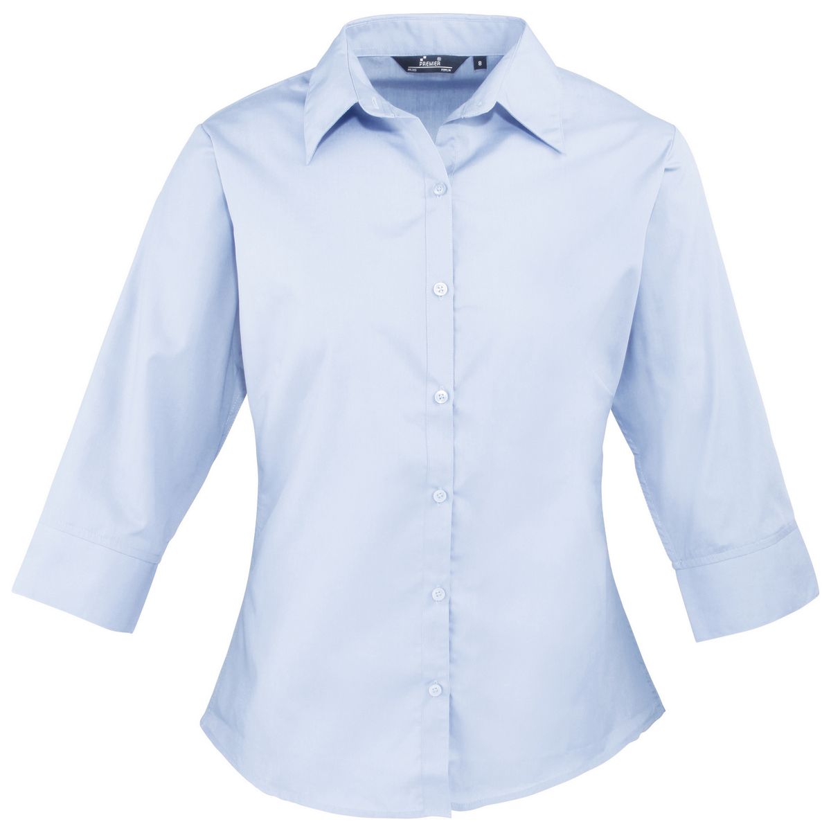 Taillierte Dreiviertelarm-Popeline-Bluse