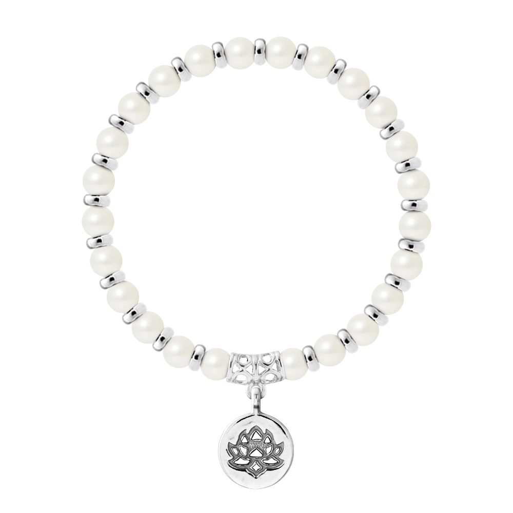 Sterling Silber Lotus Perlenarmband