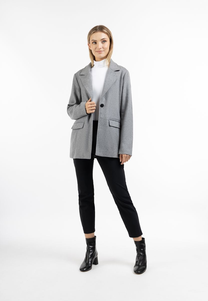 Klassischer Langer Blazer mit Wollanteil