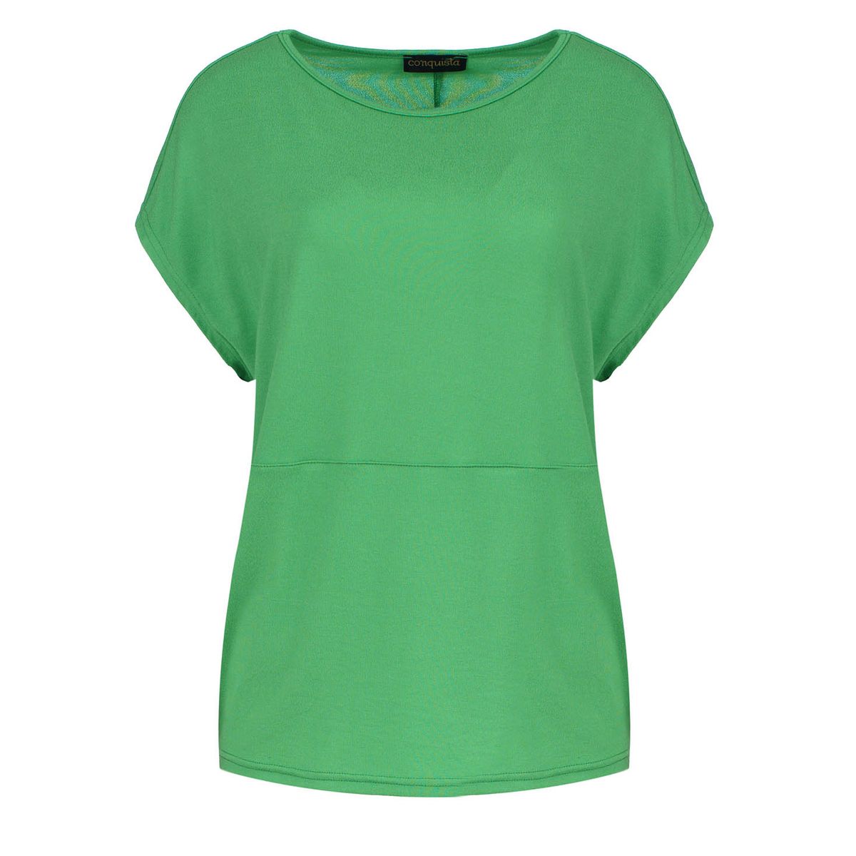 Lockeres Jersey-Top mit U-Boot-Ausschnitt
