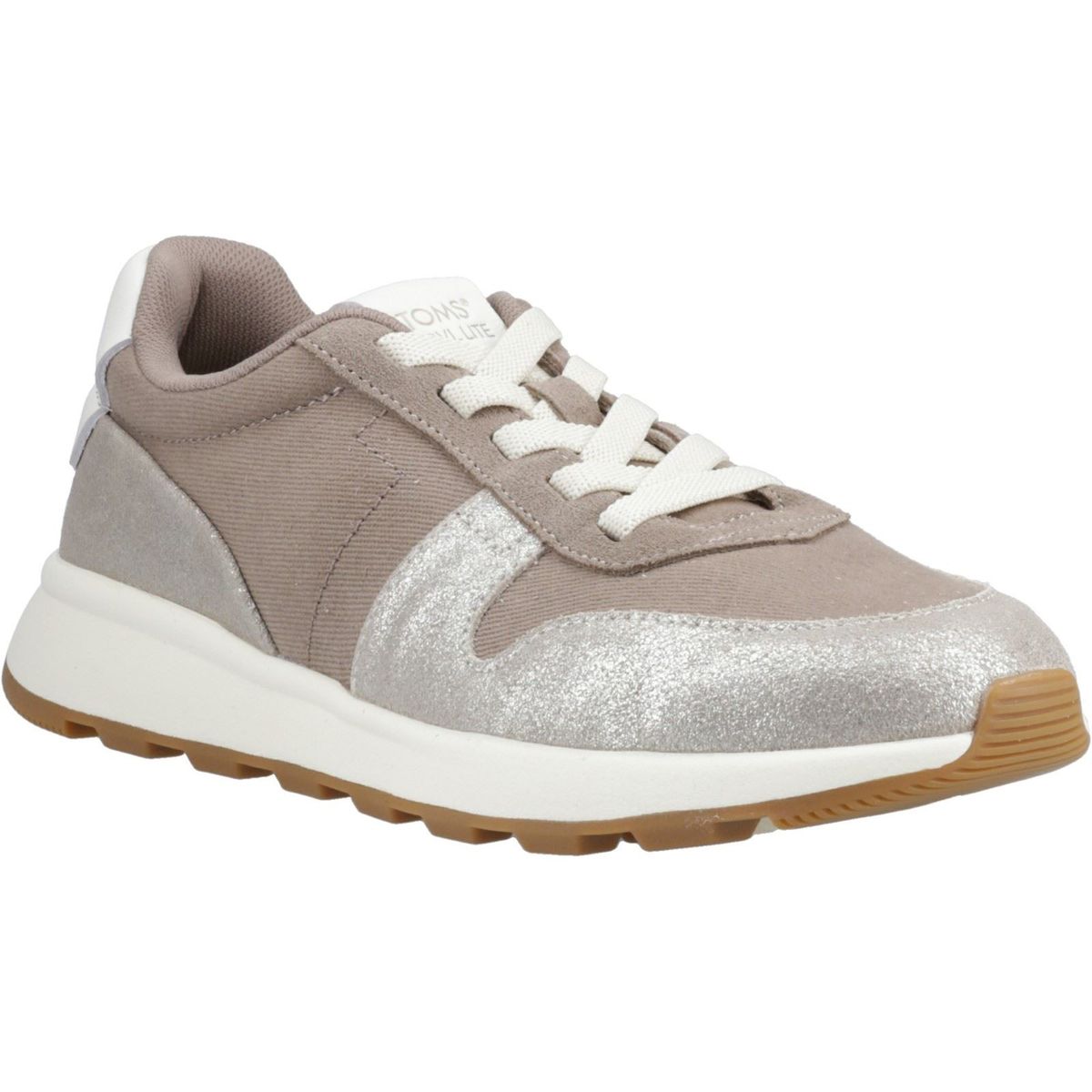 Retro Leder-Sneaker mit Schimmer