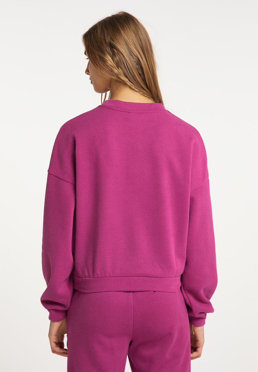 Oversized-Sweatshirt mit Spitzenbesatz