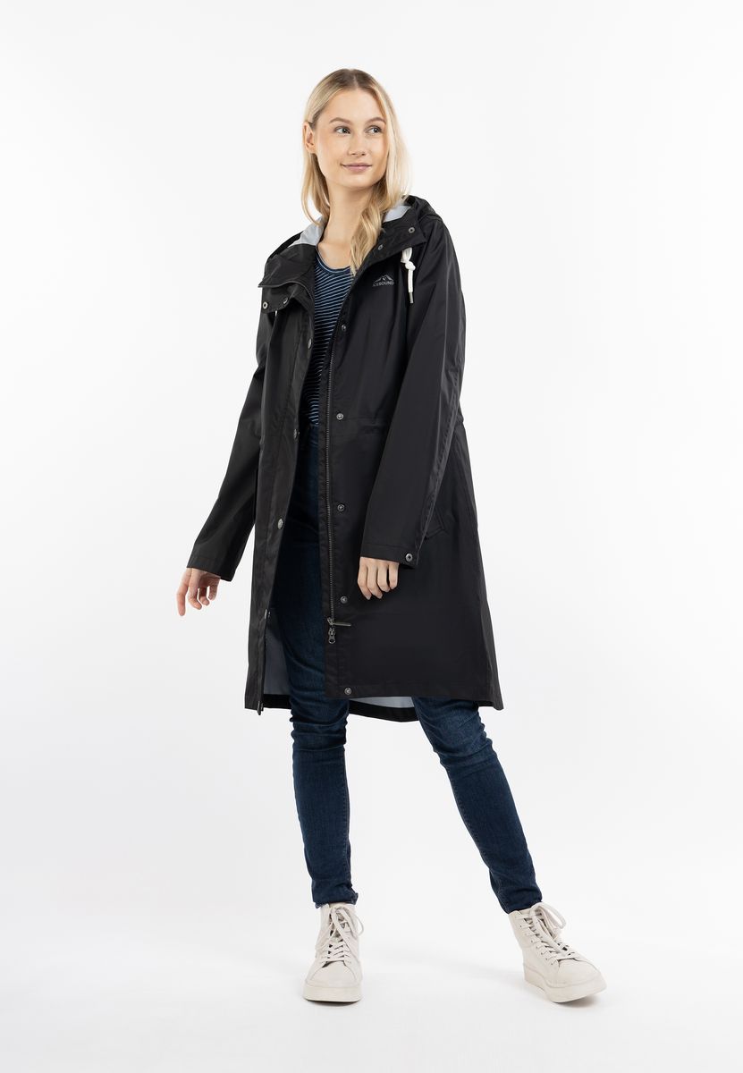 Langer Regenparka mit Kapuze
