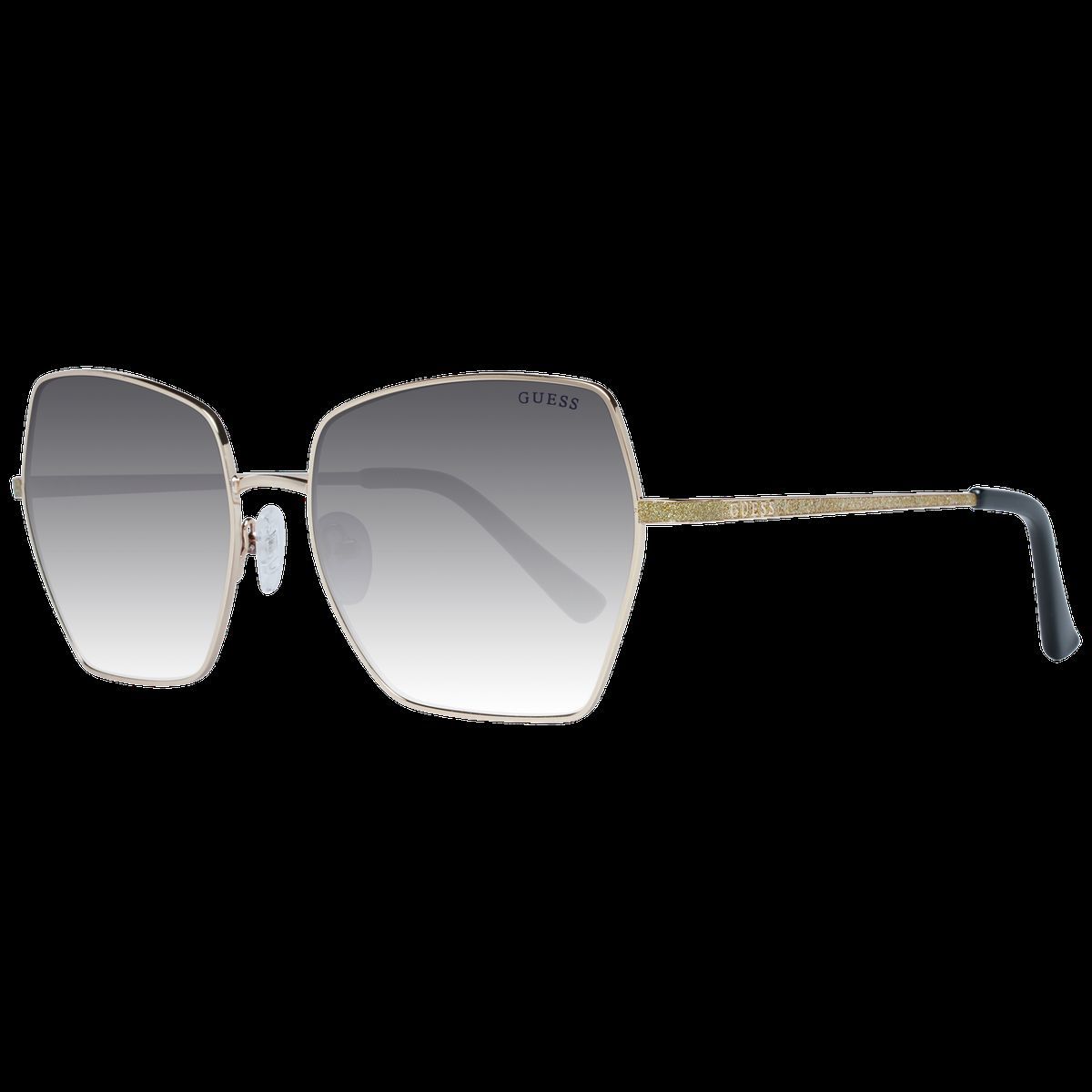 Übergroße geometrische Metall-Sonnenbrille