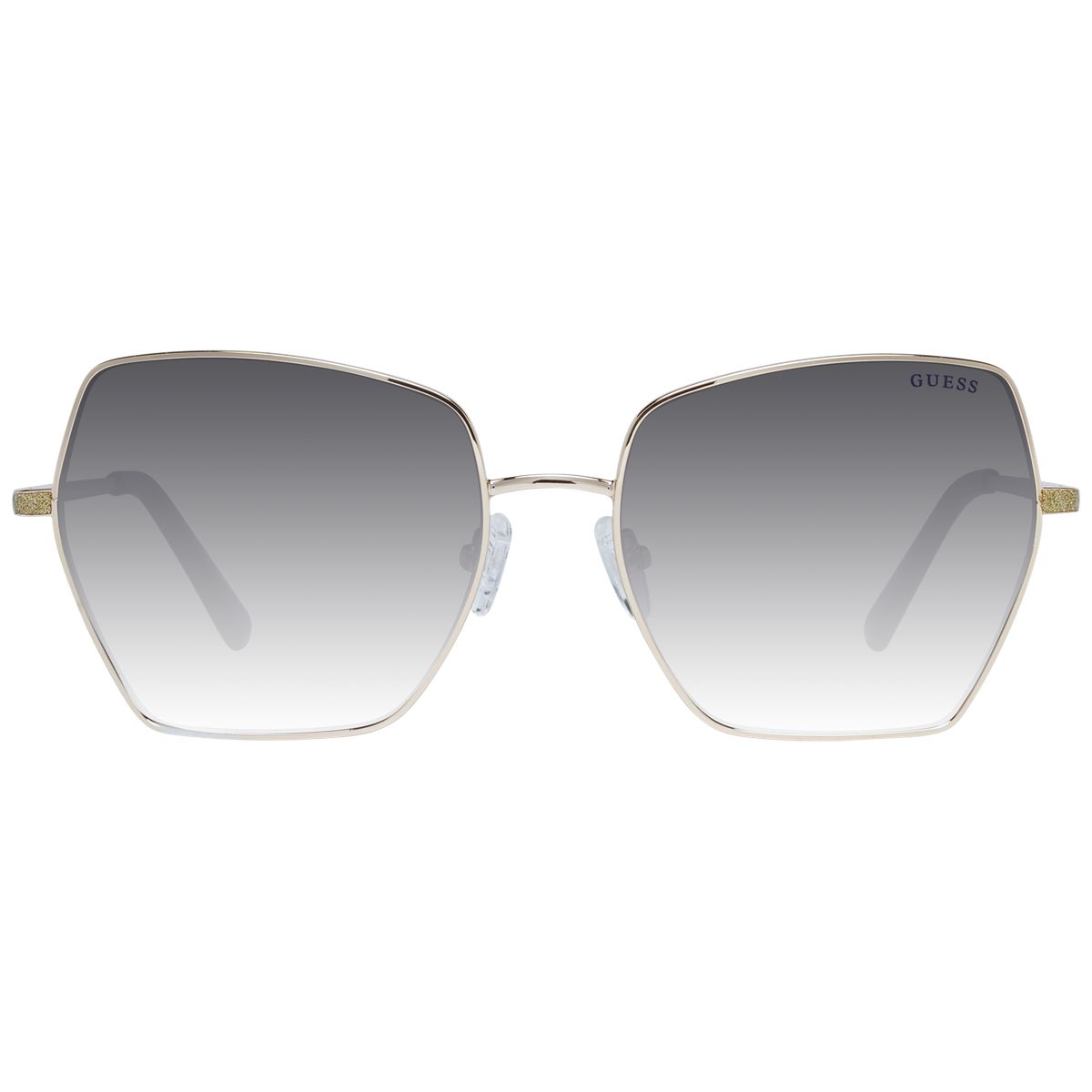 Übergroße geometrische Metall-Sonnenbrille