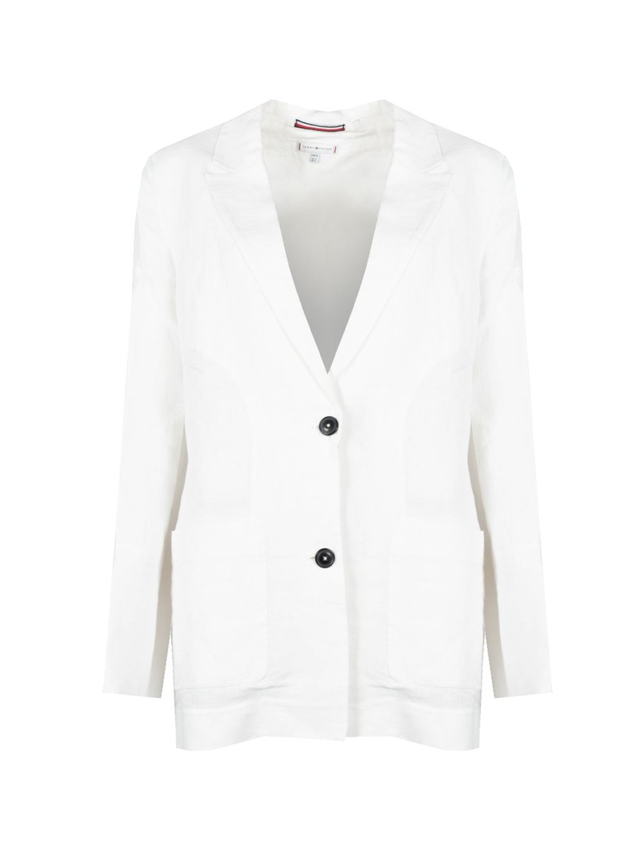 Einreihiger Longblazer aus Leinen