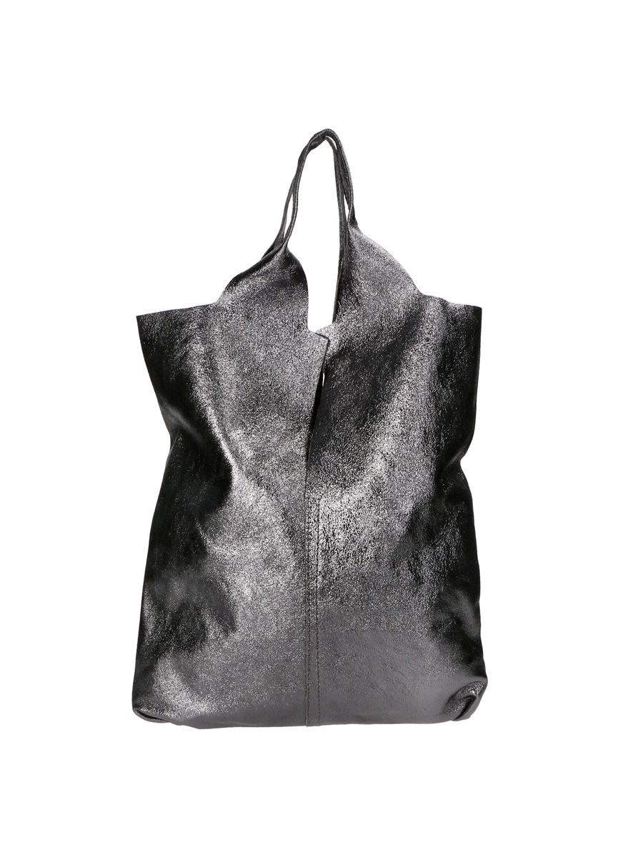 Hobo-Tasche aus laminiertem Metallic-Leder