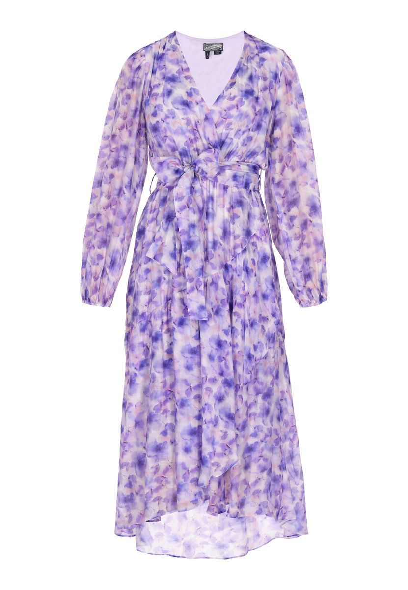 Fließendes Wickelkleid mit Blumenmuster