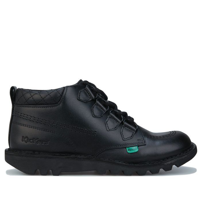 Gesteppte Schnürstiefel aus Leder
