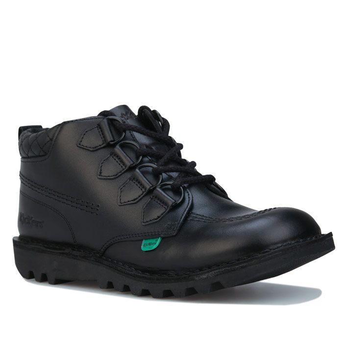 Gesteppte Schnürstiefel aus Leder