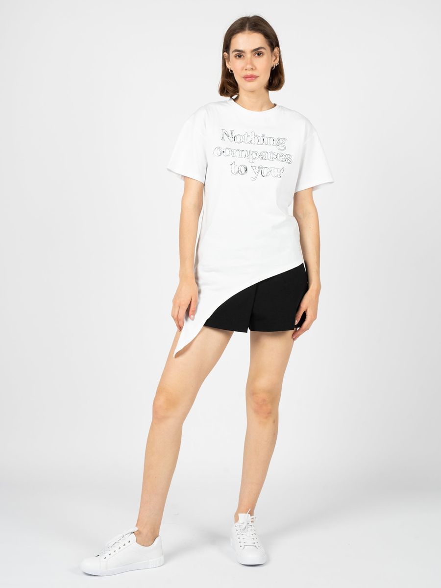 Asymmetrisches T-Shirt mit Grafik-Print