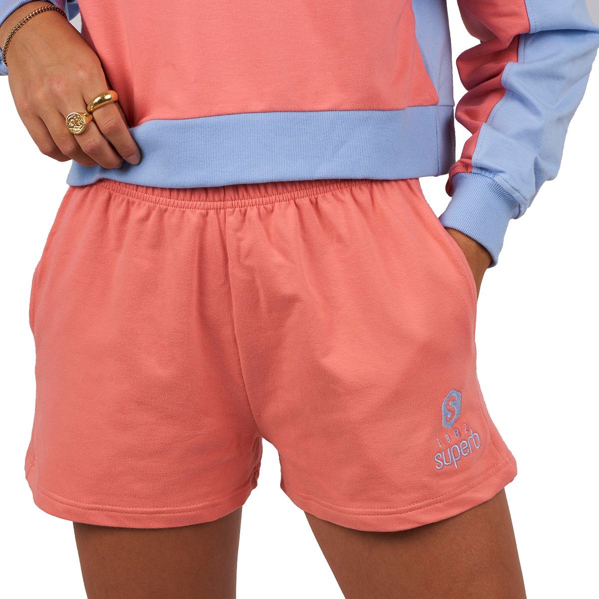 Bestickte Jersey-Shorts in Pastelltönen