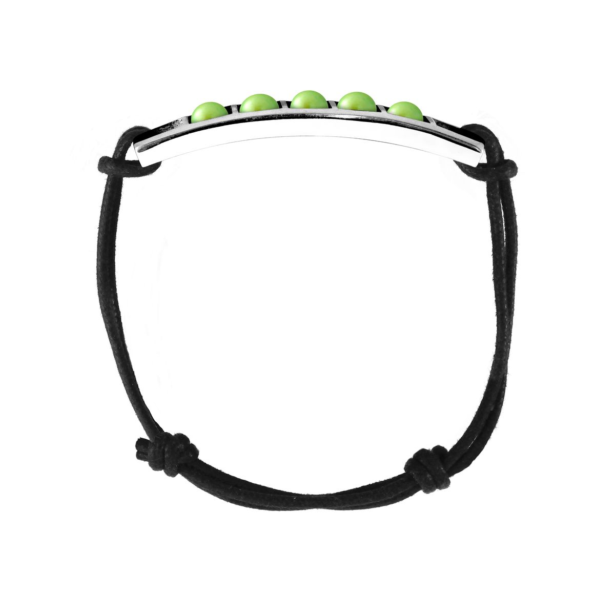 Minimalistisches Silber-Perlenarmband mit Kordel
