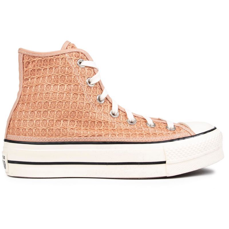 High-Top Plateau-Sneaker mit Struktur