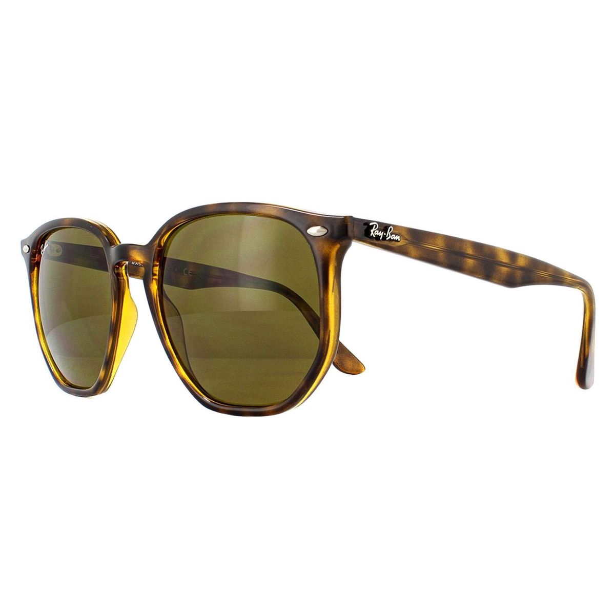 Sechseckige Sonnenbrille in Havanna-Optik