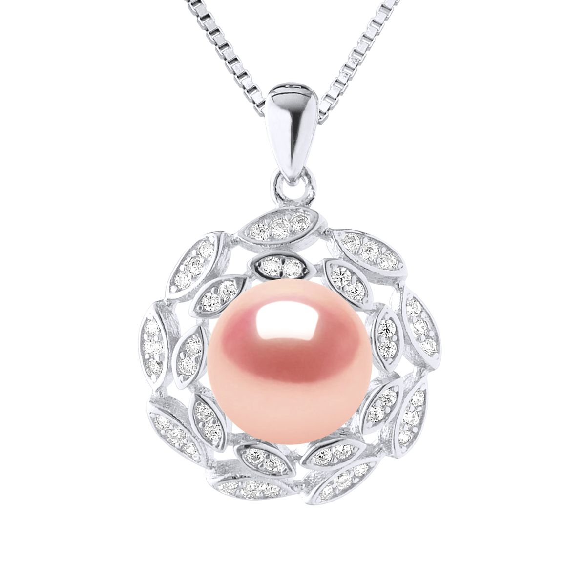Elegante Halskette mit rosa Perle