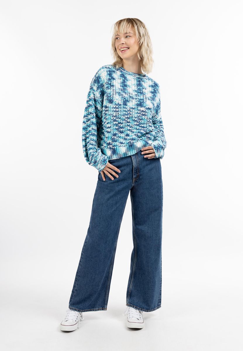 Übergroßer melierter Grobstrickpullover