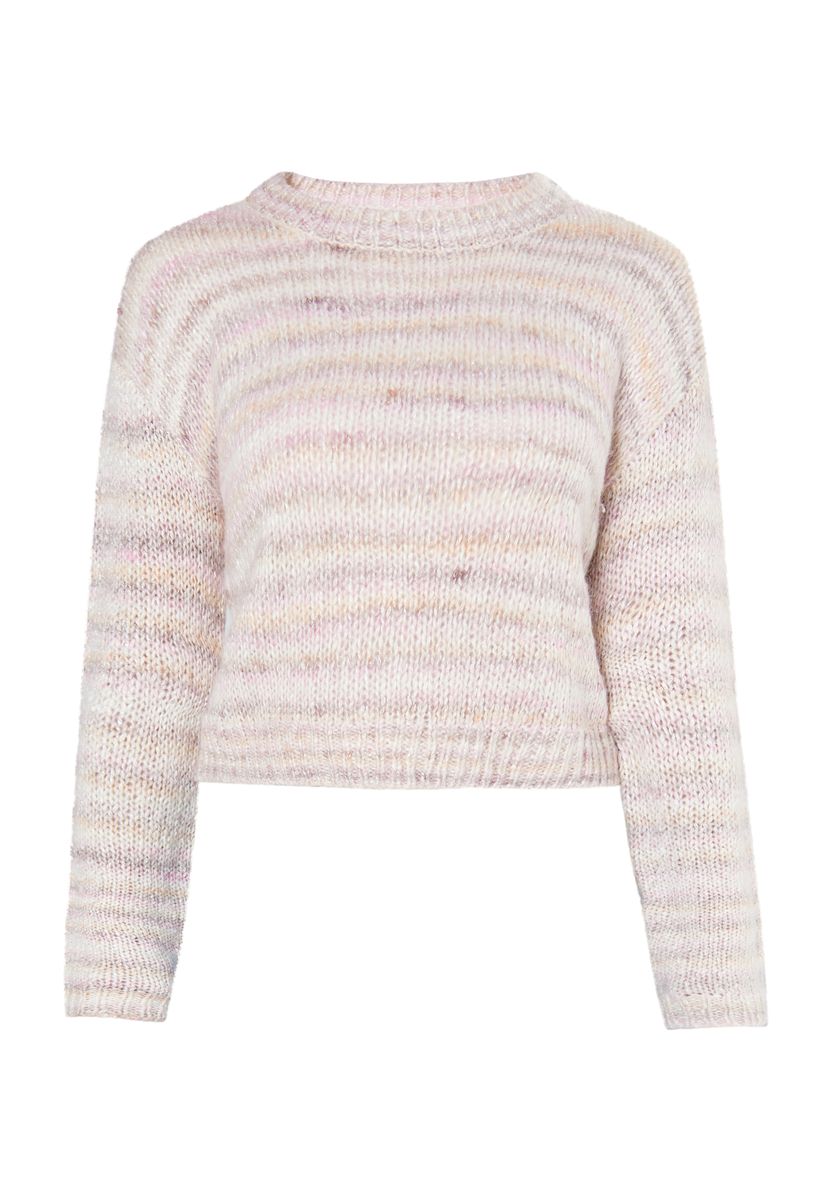 Gestreifter Kurzpullover in Pastelltönen