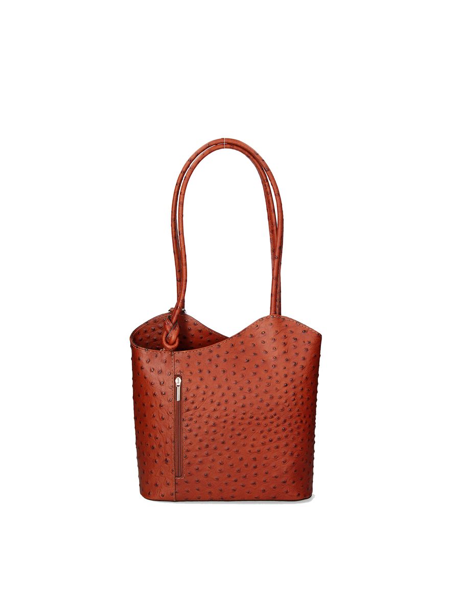 Wandelbare Rucksacktasche aus Straußenleder
