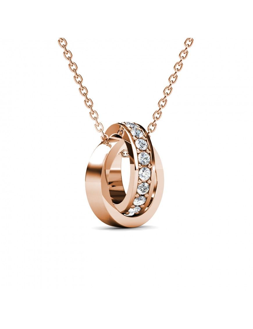 Halskette mit ineinandergreifenden Ringanhängern