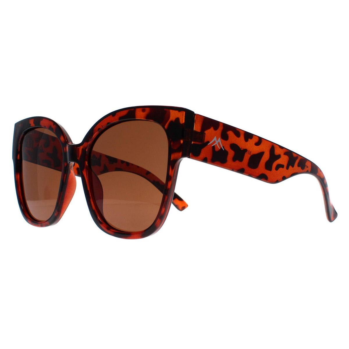 Quadratische Polarisierte Sonnenbrille in Schildpatt