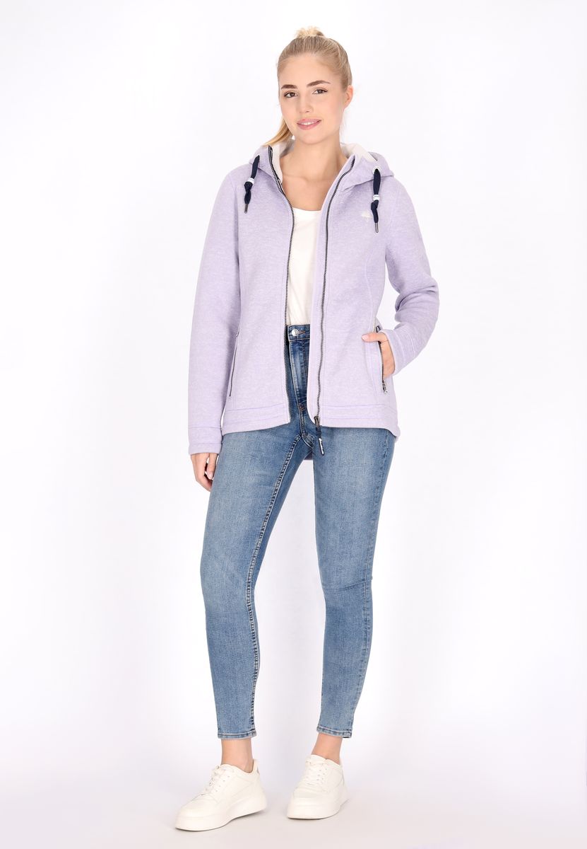Strickfleecejacke mit Kapuze