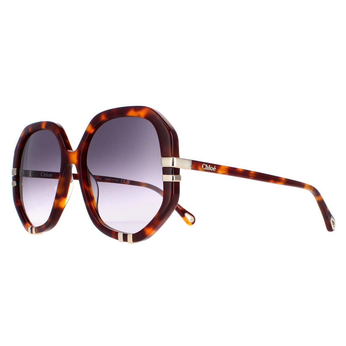 Übergroße Sechseckige Geometrische Sonnenbrille