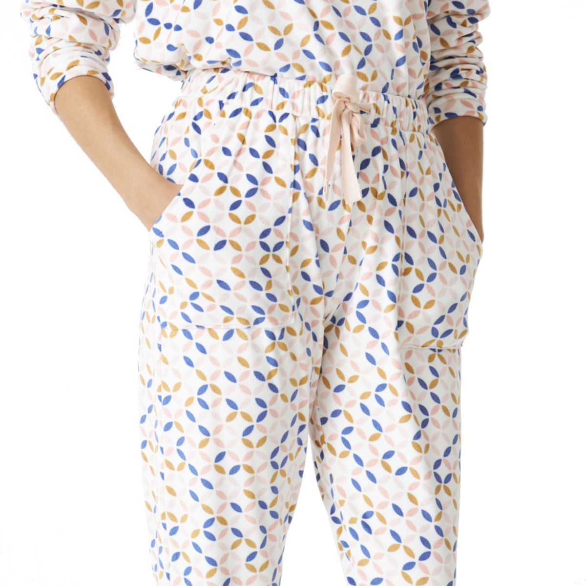 Pyjama-Set mit geometrischem Blütenmuster