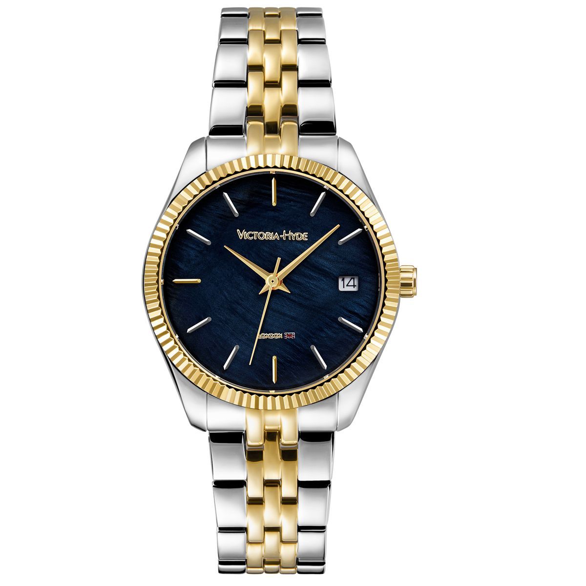 Elegante Bicolor-Uhr mit Datumsanzeige