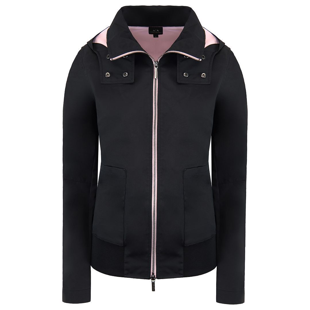 Kapuzenjacke mit Reißverschluss und Kontrastdetails