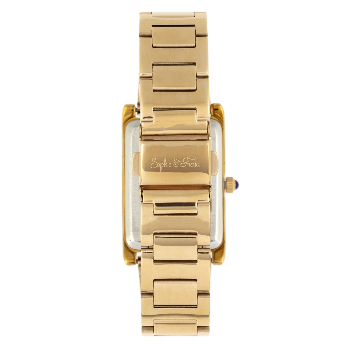 Elegante rechteckige Uhr mit Kristallbesatz