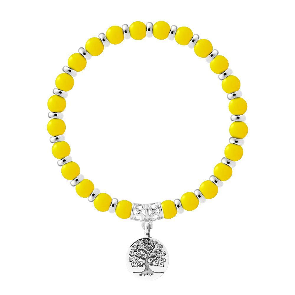 Gelbes Achat-Armband mit Lebensbaum
