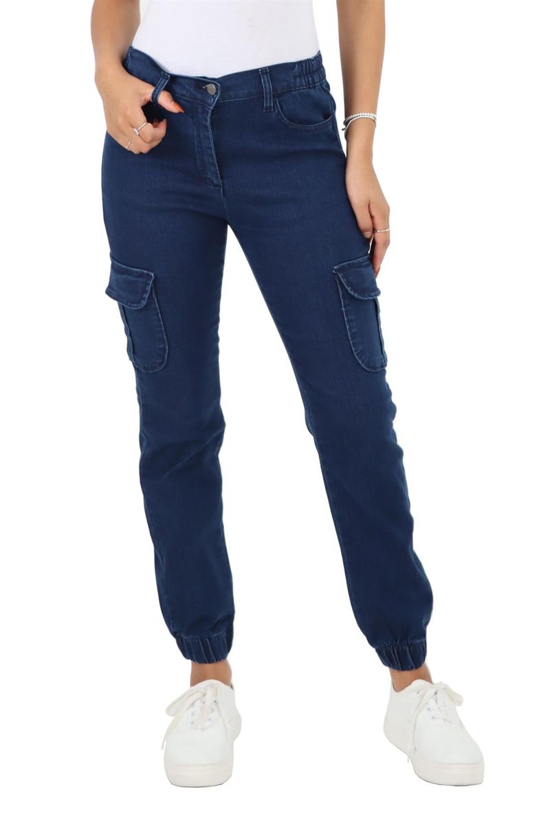 Denim-Joggers mit Bündchen und Cargo-Taschen