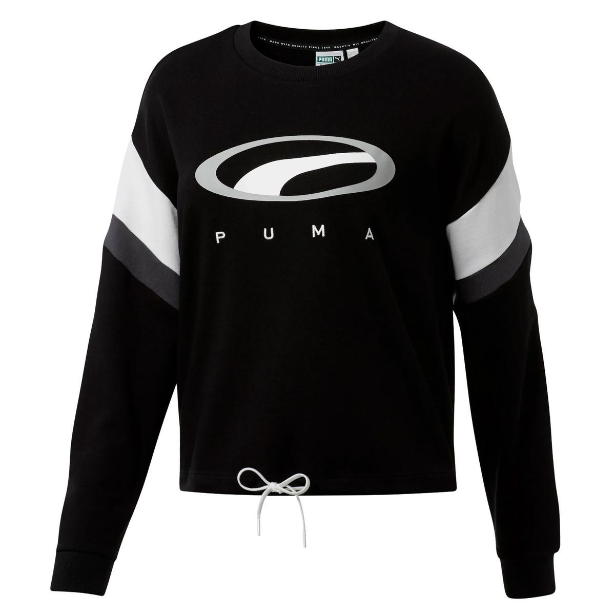 Retro-Sweatshirt mit Grafiklogo und Kordelzug