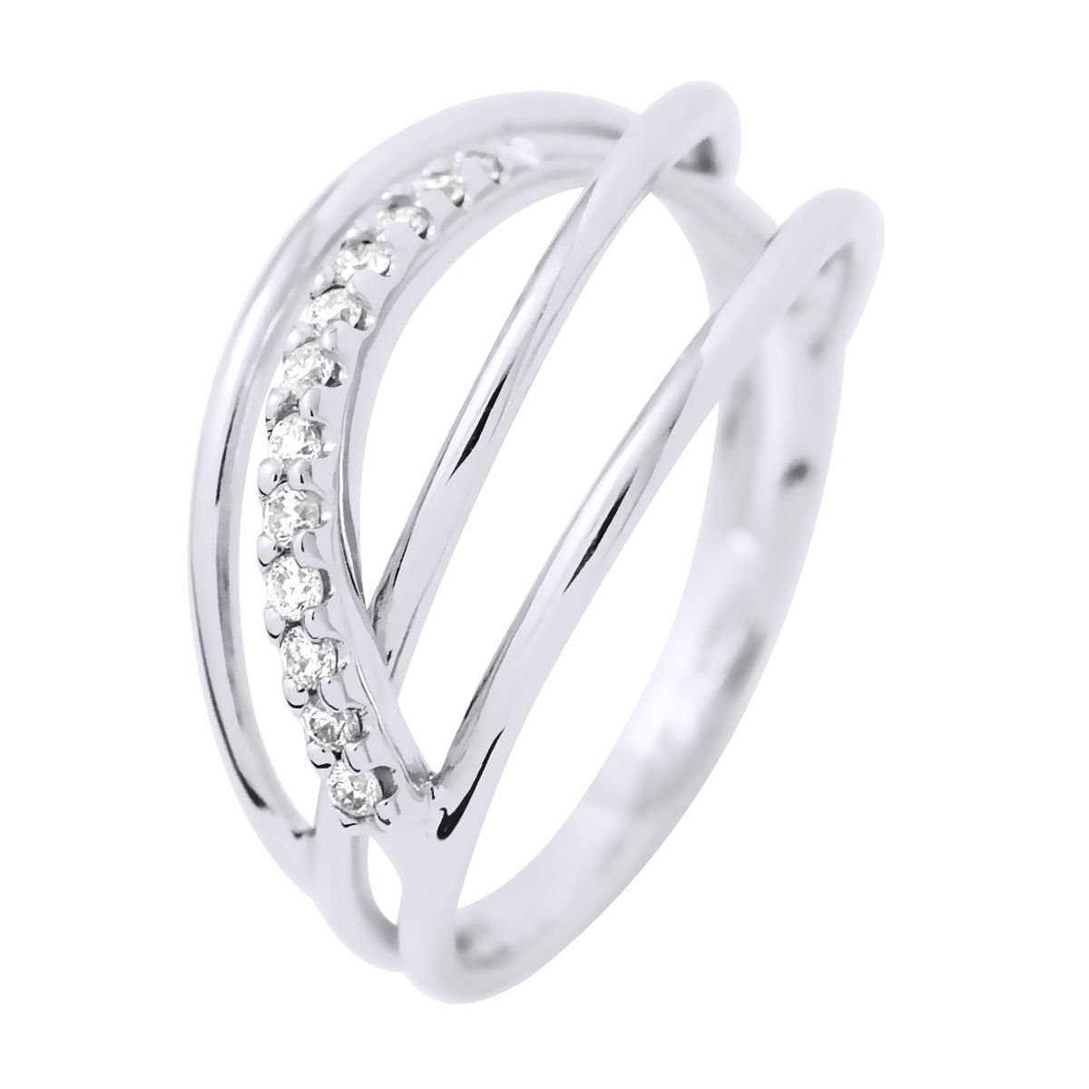 Mehrreihiger Kreuzring mit Diamanten