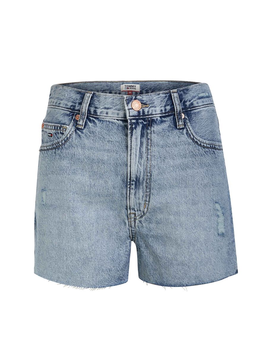 Distressed Denim-Shorts mit hohem Bund