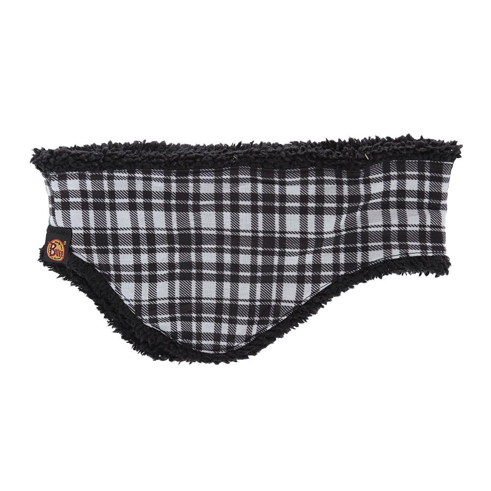 Wende-Stirnband mit Karomuster und Fleece