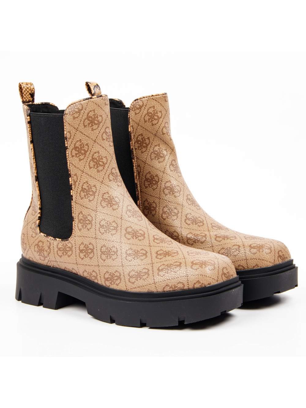 Chelsea-Boots mit Plateau und Monogramm-Print