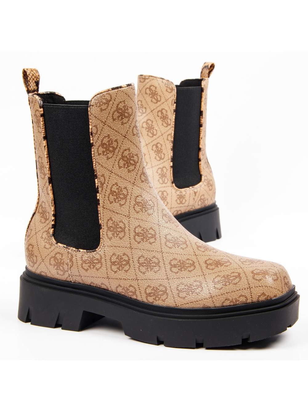 Chelsea-Boots mit Plateau und Monogramm-Print