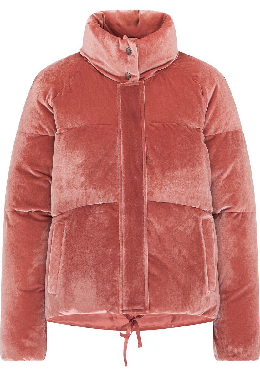 Breit gesteppte Samt-Pufferjacke