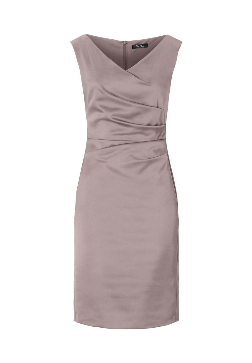 Elegantes Etuikleid mit Satin-Drapierung