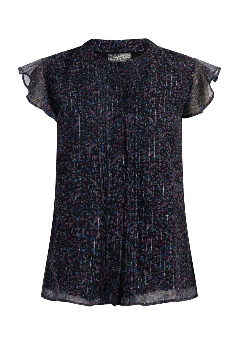 Blumendruck-Bluse mit Rüschendetails