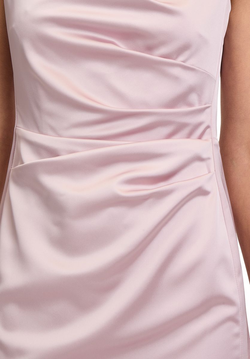 Elegantes Etuikleid mit Satin-Raffung
